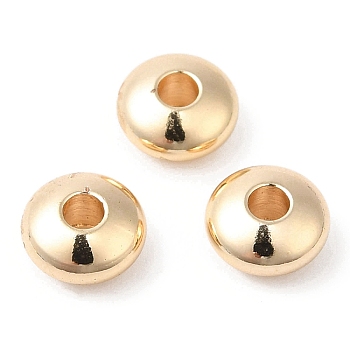 Brass Beads, Cadmium Free & Lead Free, Rondelle, Long-Lasting Plated, Light Gold, 6x3mm, Hole: 2mm