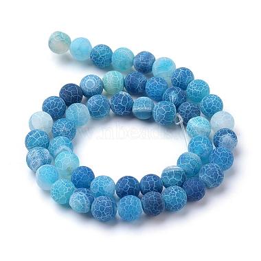 Natural & Dyed Crackle Agate Bead Strands(G-T056-6mm-07)-2