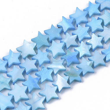 Deep Sky Blue Star Freshwater Shell Beads