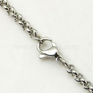 Идеи подарков на день святого валентина для мужа мужские ожерелья с цепочкой роло 304 ожерелья из нержавеющей стали(X-NJEW-C074-05)-3