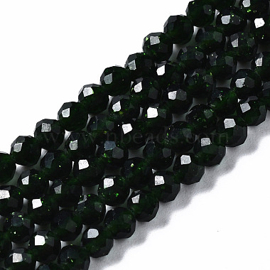 Round Green Goldstone Beads