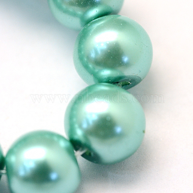 Baking Painted Pearlized Glass Pearl Round Bead Strands(HY-Q330-8mm-32)-3