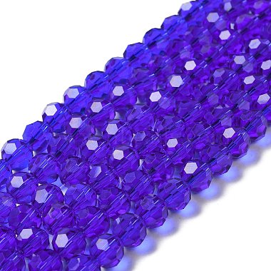 Blue Violet Round Glass Beads