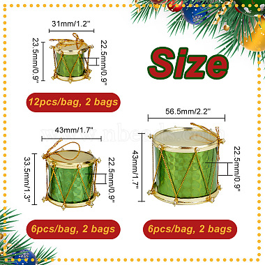 6 Bag Christmas Theme Foam Laser Drum Pendant Decorations(AJEW-GA0005-89)-2