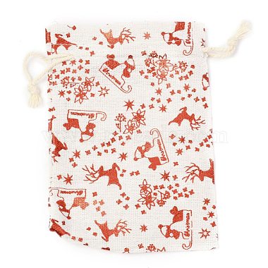 Christmas Theme Cotton Fabric Cloth Bag(ABAG-H104-B18)-2