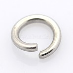 Tarnish Resistant 304 Stainless Steel Open Jump Rings, Round, Stainless Steel Color, 6x1.2mm, 17 Gauge, Inner Diameter: 3.6mm(STAS-E066-08-6mm)