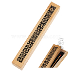 Hollow Bamboo Storage Containers, Incense Boxes, for Cosmetic & Candles, Rectangle, Navajo White, 24x3.5x3cm(CON-CN0001-34)