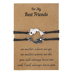 2Pcs Alloy Enamel Link Bracelets Set, Adjustable Braided Waxed Cord Bracelets for Couple Friendship, Yin-yang Fancy Carp, Platinum, 5.91~11.81 inch(15~30cm)(WG22B3C-02)