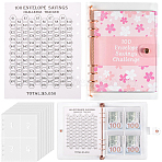 A5 PVC 100 Envelope Challenge Savings Binder, 100 Day Budget Planner Book with 25 Pages, for Saving Money, Rose Gold, 236x180x1.5~23mm(AJEW-WH0471-112B)