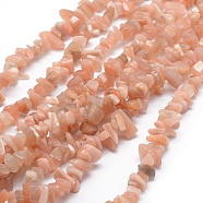 Natural Sunstone Beads Strands, Chip, 5~8mm, Hole: 1mm, about 33 inch(84cm)(G-P332-46)