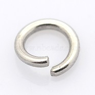 304 Stainless Steel Open Jump Rings, Stainless Steel Color, 6x1.2mm, Inner Diameter: 3.6mm(STAS-E066-08-6mm)