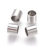 304 Stainless Steel Tube Beads, Large Hole Beads, Stainless Steel Color, 5x5mm, Hole: 4mm(STAS-E454-29P)