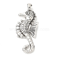 Tibetan Style Alloy Sea Horse Pendants, Cadmium Free & Lead Free, Antique Silver, 28.8x12.3x4mm, Hole: 2mm, about 454pcs/500g(TIBEP-Q043-231-RS)