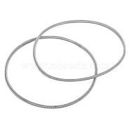 Spring Bracelets, Minimalist Bracelets, 304 Stainless Steel French Wire Gimp Wire, for Stackable Wearing, Platinum, 12 Gauge, 2mm, Inner Diameter: 58mm(TWIR-N003-008P)