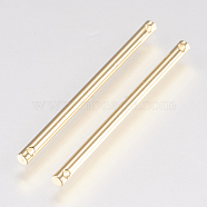 Brass Links connectors, Bar, Real 18K Gold Plated, 35x2mm, Hole: 1mm(KK-K215-35G)