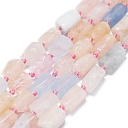 Natural Morganite Beads Strands, Nuggets, 8~13x5~7x5~7mm, Hole: 0.8mm, about 33pcs/strand, 17.32''(44cm)(G-O170-115)