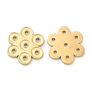 Ion Plating(IP) 316L Surgical Stainless Steel Charms, Flower Charm, Real 18K Gold Plated, 13x12x1mm, Hole: 1mm(STAS-D078-10G)