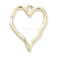 Rack Plating Alloy Pendants, Lead Free & Cadmium Free & Nickel Free, Heart Charms, Golden, 36.5x29x2mm, Hole: 4x3.5mm(PALLOY-F311-15G)