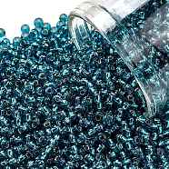 TOHO Round Seed Beads, Japanese Seed Beads, (23BD) Aqua Silver Lined, 11/0, 2.2mm, Hole: 0.8mm, about 1103pcs/10g(X-SEED-TR11-0023BD)