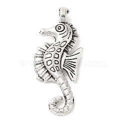 Tibetan Style Alloy Sea Horse Pendants, Cadmium Free & Lead Free, Antique Silver, 28.8x12.3x4mm, Hole: 2mm, about 454pcs/500g(TIBEP-Q043-231-RS)