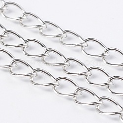 Iron Twisted Chains, Unwelded, with Spool, Oval, Platinum, 11x8x1.4mm(X-CH-1.4DK-N)