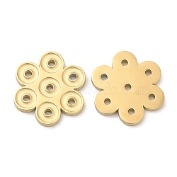 Ion Plating(IP) 316L Surgical Stainless Steel Charms, Flower Charm, Real 18K Gold Plated, 13x12x1mm, Hole: 1mm(STAS-D078-10G)