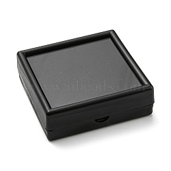 Square Acrylic Loose Diamond Storage Boxes, Small Gems Case with Visible Window Lid, Black, 6.1x6.1x2cm(CON-XCP0002-25)