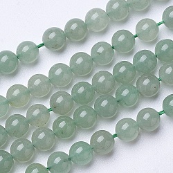 Natural Green Aventurine Beads Strands, Round, 10mm, Hole: 1.2mm, about 38pcs/strand, 15.35 inch(G-D855-09-10mm)