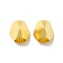 Brass Beads, Cadmium Free & Lead Free, Nuggets, Real 24K Gold Plated, 6.5x6x6mm, Hole: 3.5mm(KK-H442-19G)