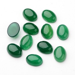 Grade A Natural Green Agate Oval Cabochons, Dyed, Dark Green, 18x13x8mm(G-L394-04-18x13mm)