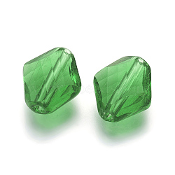 K9 Glass, Imitation Austrian Crystal Beads, Grade AAA, Faceted, Rhombus, Lime Green, 14~14.5x12x5~7mm, Hole: 0.9~1mm(X-SWAR-F080-12x14mm-15)