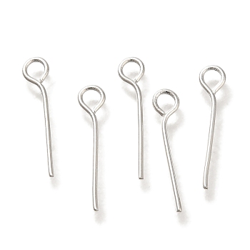 Brass Eye Pins, Lead Free & Cadmium Free, 925 Sterling Silver Plated, 15x3x0.7mm, Hole: 1.8mm