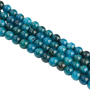 2 Strands Natural Quartz Beads Strands, Dyed & Heated, Imitation Apatite, Round, 8~8.5mm, Hole: 1.2mm, about 47pcs/strand, 15.16 inch(38.5cm)