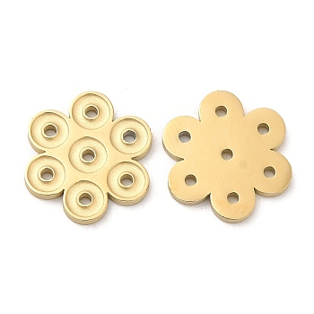 Ion Plating(IP) 316L Surgical Stainless Steel Charms, Flower Charm, Real 18K Gold Plated, 13x12x1mm, Hole: 1mm