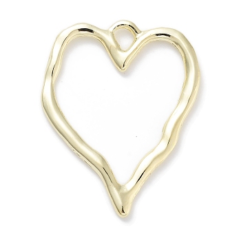 Rack Plating Alloy Pendants, Lead Free & Cadmium Free & Nickel Free, Heart Charms, Golden, 36.5x29x2mm, Hole: 4x3.5mm