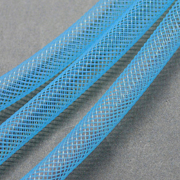 Plastic Net Thread Cord, Deep Sky Blue, 8mm, 30Yards