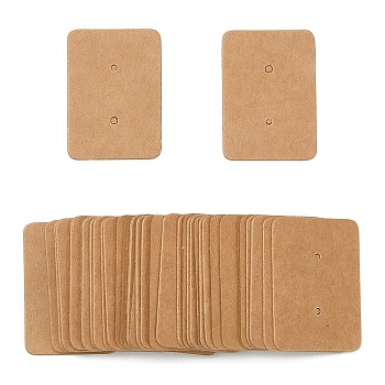 Kraft Paper Jewelry Earring Display Cards, Rectangle, Sienna, 35x25x0.5mm