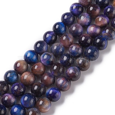 Midnight Blue Round Tiger Eye Beads