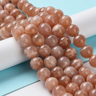 rondes qualité naturelle perles b de sunstone brins(G-F222-33-10mm)-4