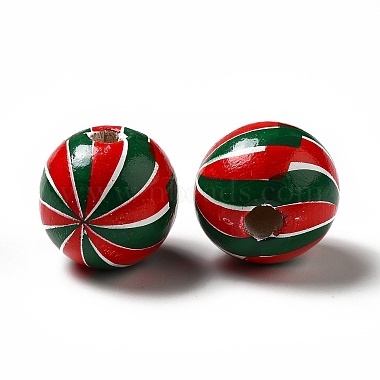 Christmas Theme Printed Natural Wooden Beads(WOOD-L020-A05)-3