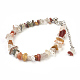 Natural Rutilated Quartz Chip Beads Anklets(AJEW-AN00229-01)-1