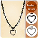 2Pcs 2 Colors Alloy Heart Pendant Necklace with Thorn Chains for Women(NJEW-AN0001-68)-3