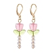 Lampwork Beaded Tulip Dangle Leverback Earrings(EJEW-JE05232)-3