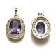 Golden Plated Brass Micro Pave Clear Cubic Zirconia Pendants(ZIRC-F123-02G)-2