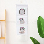 DIY 5D Diamond Painting Hanging Storage Bag Kits, Including Cloth Storage Bag, Resin Rhinestones, Diamond Sticky Pen, Tray Plate and Glue Clay, Owl Pattern, 500x200mm(DIAM-PW0001-279H)