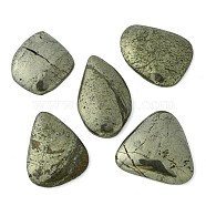 Natural Pyrite Flat Back Cabochons, Mixed Shapes, 38~57x34~48x7~8.5mm(G-D067-03)