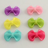 Opaque Acrylic Bowknot Cabochons, Mixed Color, 24x31x8mm, about 340pcs/500g(SACR-Q099-M24)