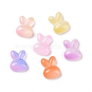 Electroplated Glass Cabochons, Rabbit, Mixed Color, 10x8x3mm(EGLA-H102-03)