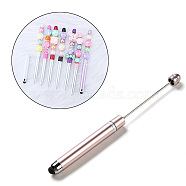 ABS Plastic Touch Screen Stylus, Iron Beadable Pen, for DIY Personalized Pen with Jewelry Bead, Misty Rose, 148x10mm(AJEW-M225-01D)