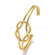 Golden 304 Stainless Steel Cuff Bangles for Women, Oval, Inner Diameter: 2x2-5/8 inch(5x6.7cm) (BJEW-C050-01D-G)